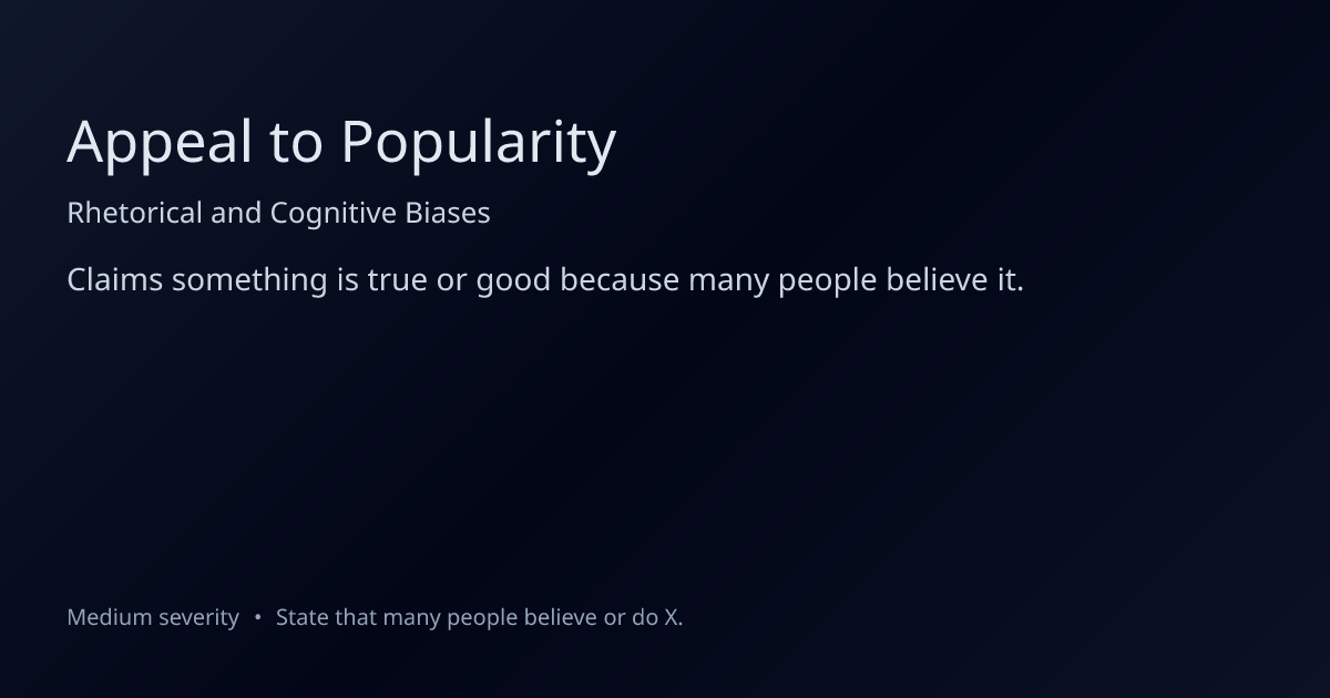 Appeal to Popularity Fallacy: Definition, Examples & How to Fix It