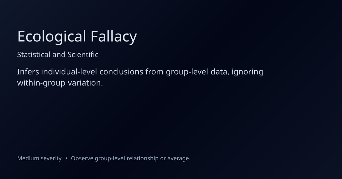 Ecological Fallacy: Definition, Examples & How to Fix It