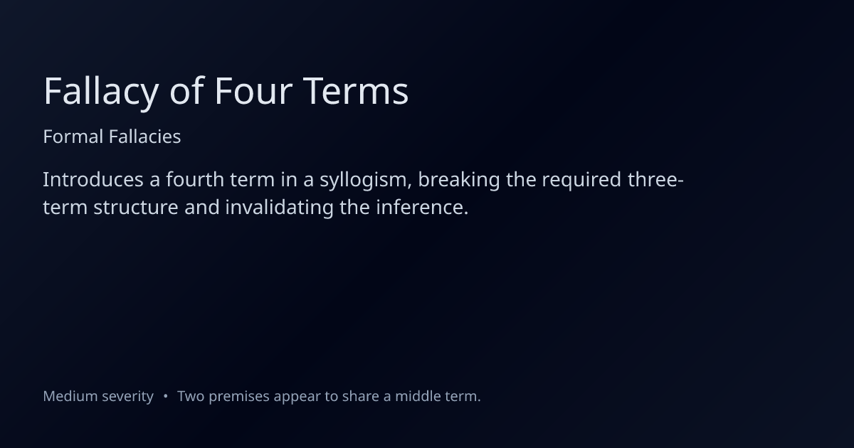 Fallacy of Four Terms: Definition, Examples & How to Fix It