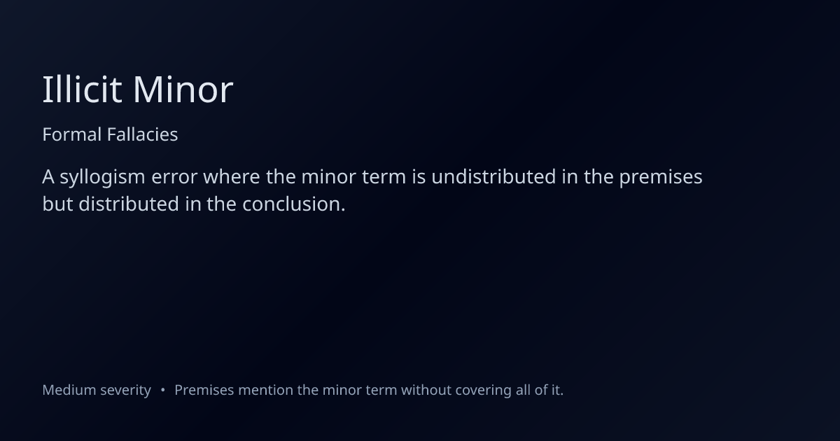Illicit Minor Fallacy: Definition, Examples & How to Fix It