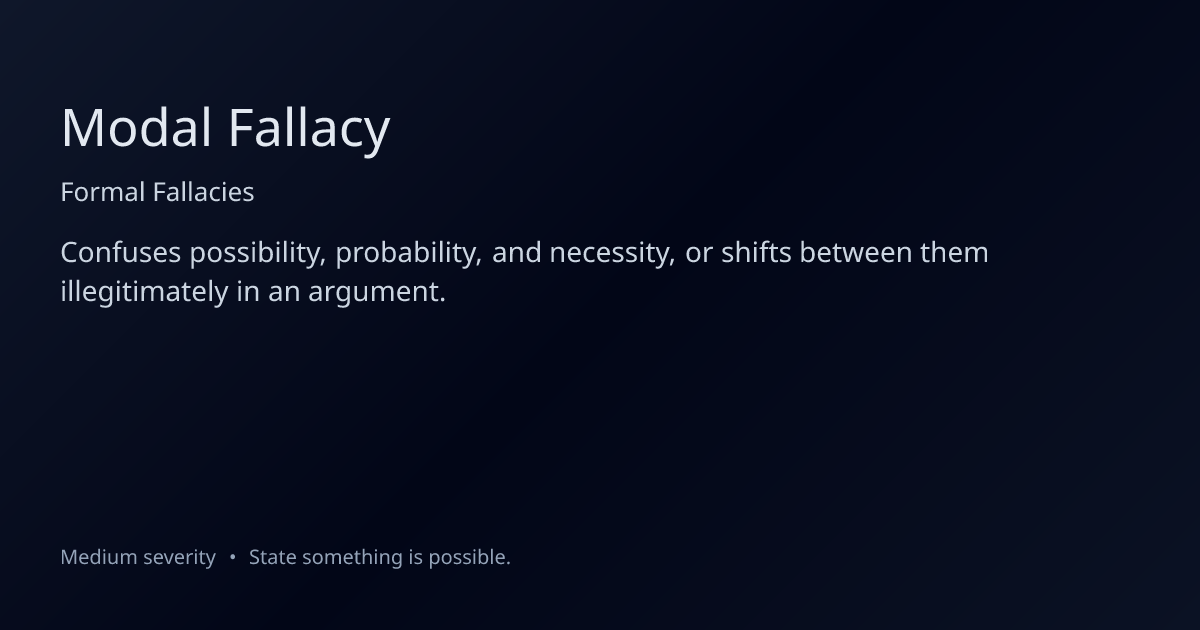 Modal Fallacy: Definition, Examples & How to Fix It