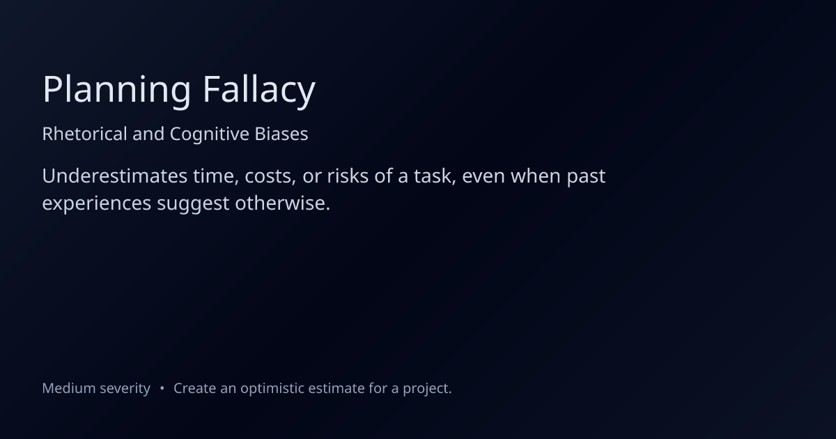 Planning Fallacy: Definition, Examples & How to Fix It