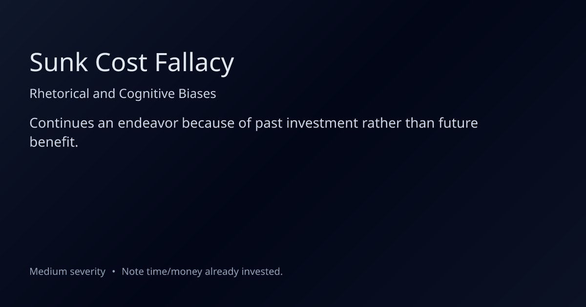 Sunk Cost Fallacy: Definition, Examples & How to Fix It